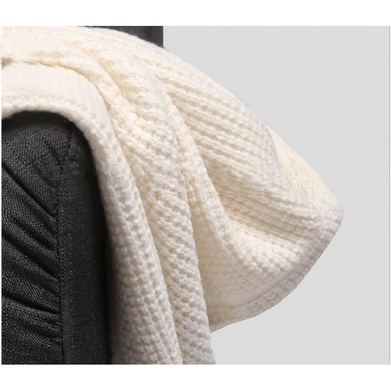 Soft Wool Scarves Gray Long Women Winter Scarf